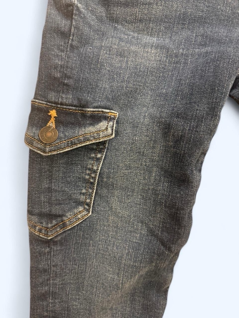 American Eagle Y2K Cargo Kick Boot Flare Jeans 000 - Picture 5 of 7